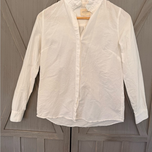 Sezane Tops - Sezane White Button-Up Shirt